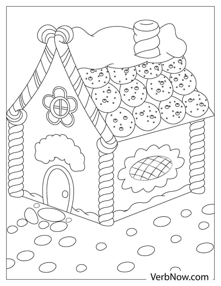 Free GINGERBREAD HOUSES Coloring Pages for Download (Printable PDF)