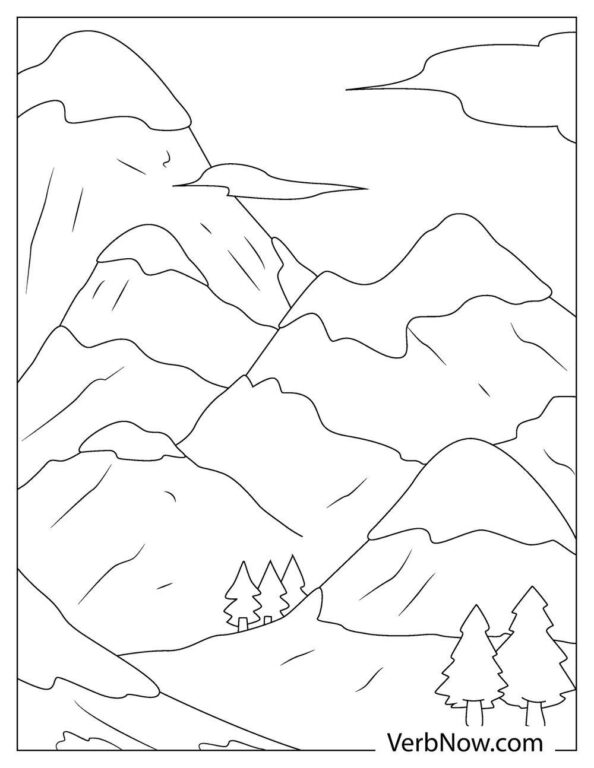 Free MOUNTAIN Coloring Pages for Download (Printable PDF)