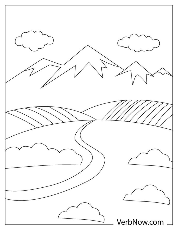Free MOUNTAIN Coloring Pages for Download (Printable PDF)