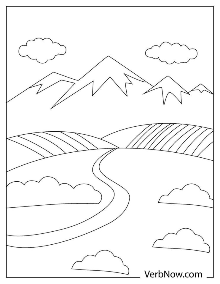 Free MOUNTAIN Coloring Pages for Download (Printable PDF)
