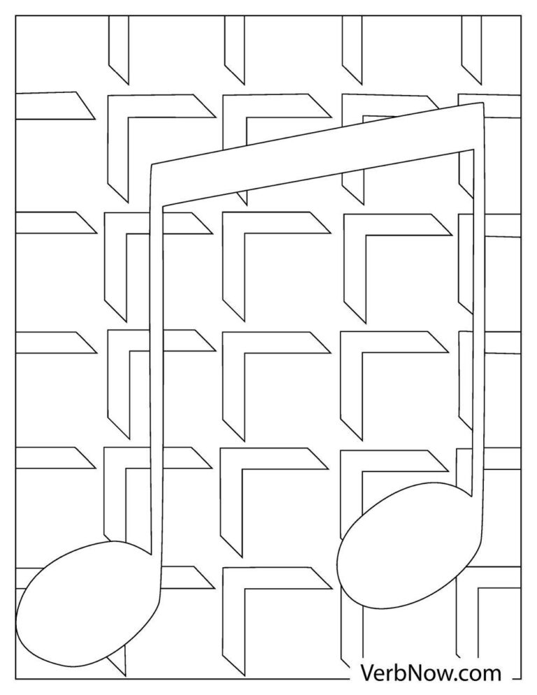 Free MUSIC NOTES Coloring Pages for Download (Printable PDF)