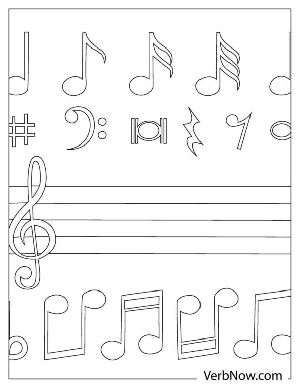 Free MUSIC NOTES Coloring Pages for Download (Printable PDF)