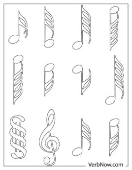 Free MUSIC NOTES Coloring Pages for Download (Printable PDF)