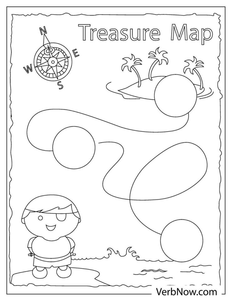 Free TREASURE MAP Coloring Pages for Download (Printable PDF)