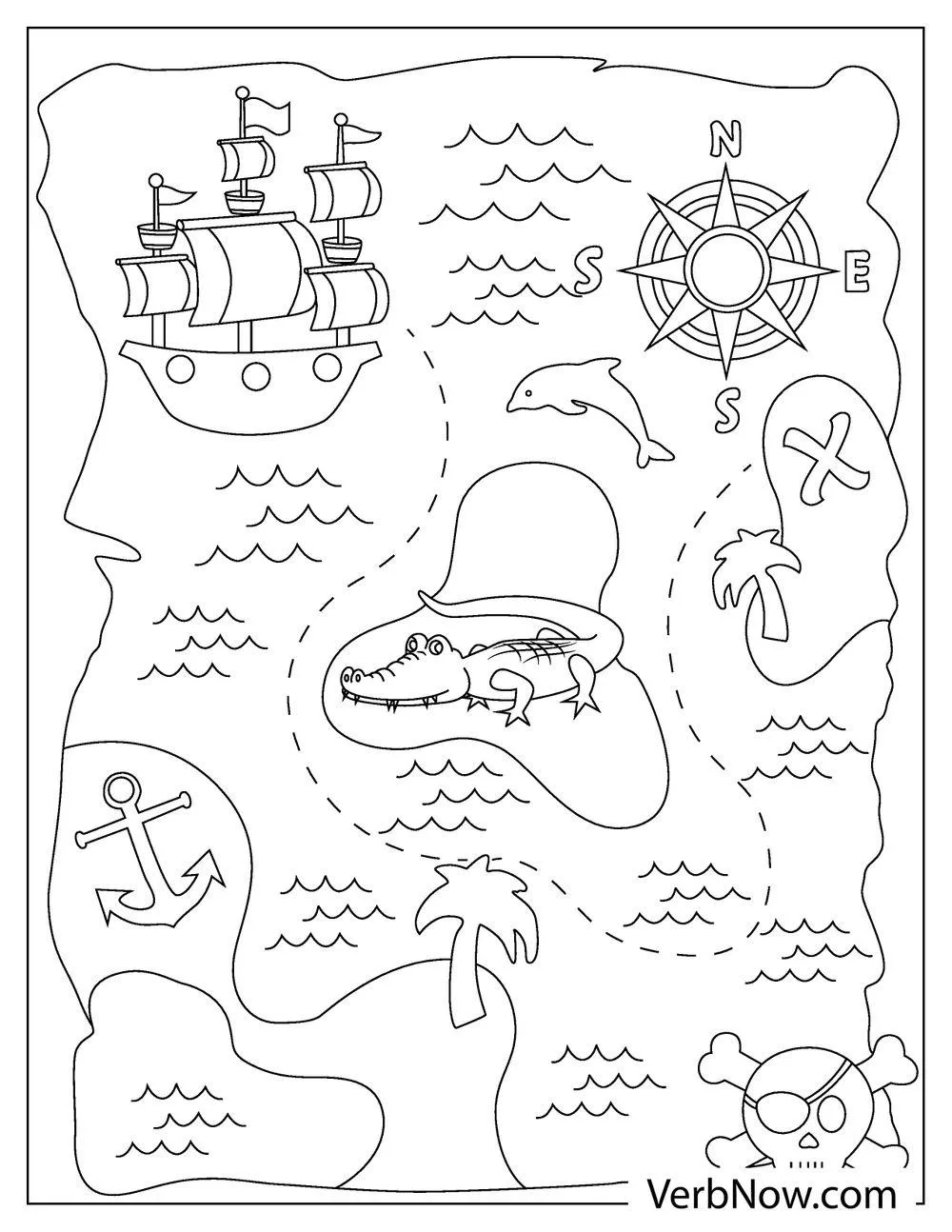 Treehouse Treasure Map Coloring Page Printable Adventure Activity Treehouse Treasure Map Coloring Page Printable Adventure Activity