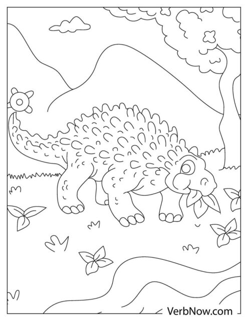 Free ANKYLOSAURUS Coloring Pages for Download (Printable PDF)
