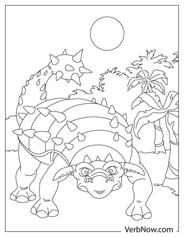 Free ANKYLOSAURUS Coloring Pages for Download (Printable PDF)