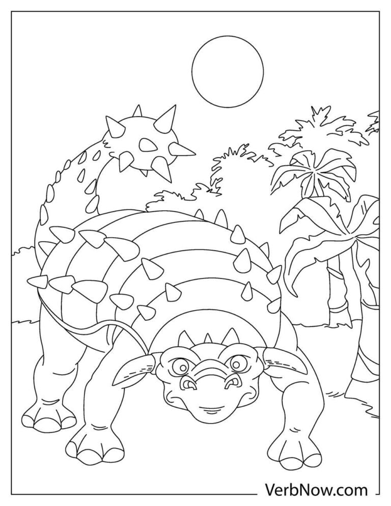 Free ANKYLOSAURUS Coloring Pages for Download (Printable PDF)