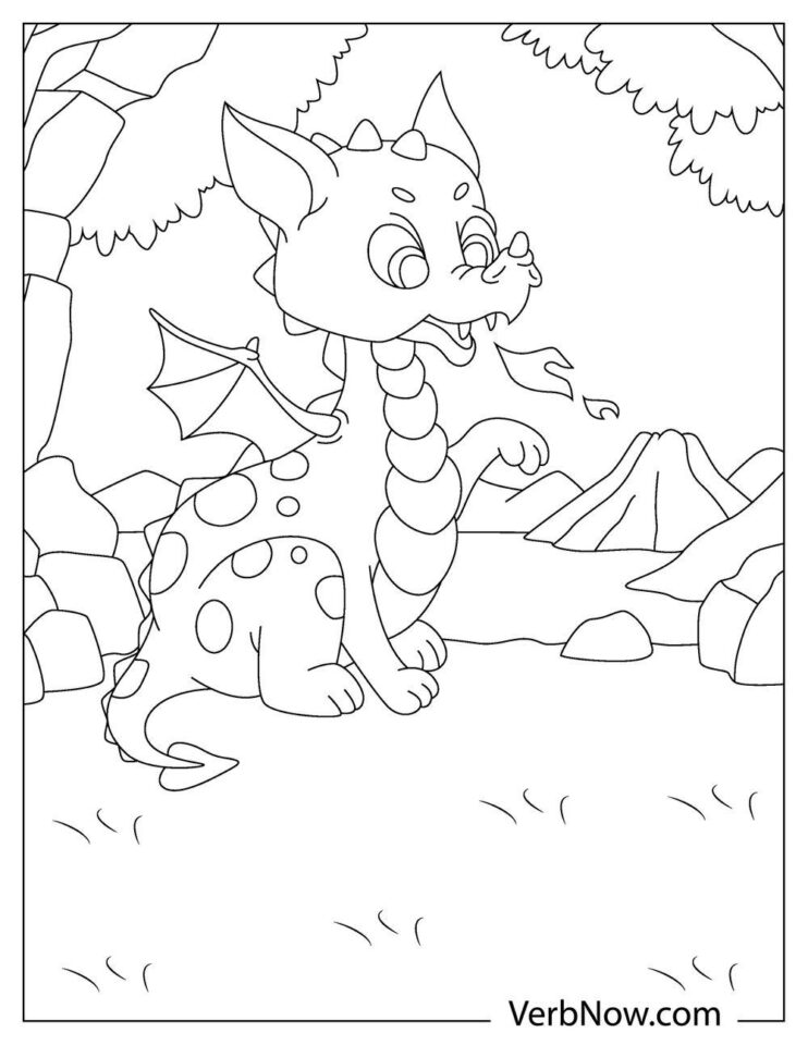 Free CUTE DRAGON Coloring Pages for Download (Printable PDF)