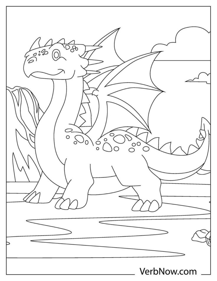 Free CUTE DRAGON Coloring Pages for Download (Printable PDF)