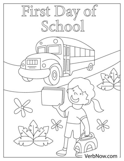 Free FIRST DAY OF SCHOOL Coloring Pages for Download (Printable PDF)