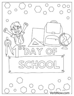 Free FIRST DAY OF SCHOOL Coloring Pages for Download (Printable PDF)