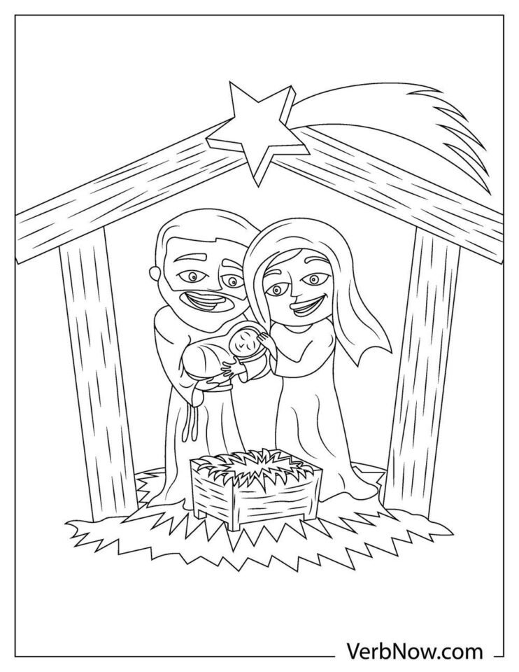 Free NATIVITY SCENE Coloring Pages & Book for Download (Printable PDF