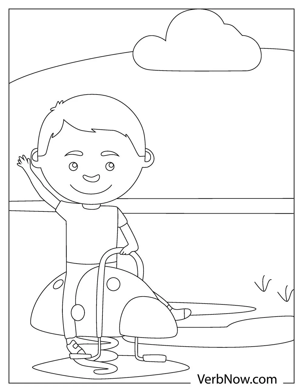Kids playing in playground coloring page