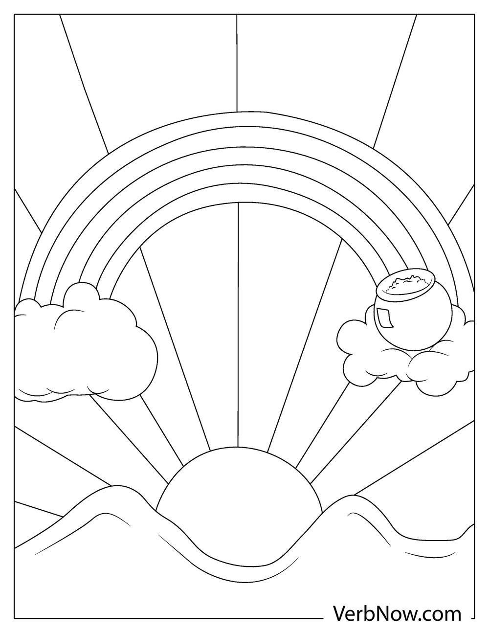Pot of gold coloring picture for school
