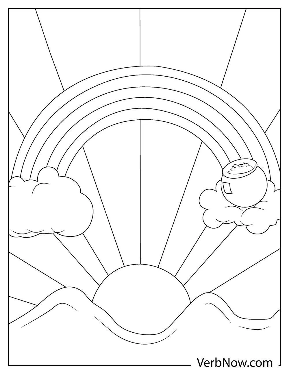 Pot of gold coloring picture for school