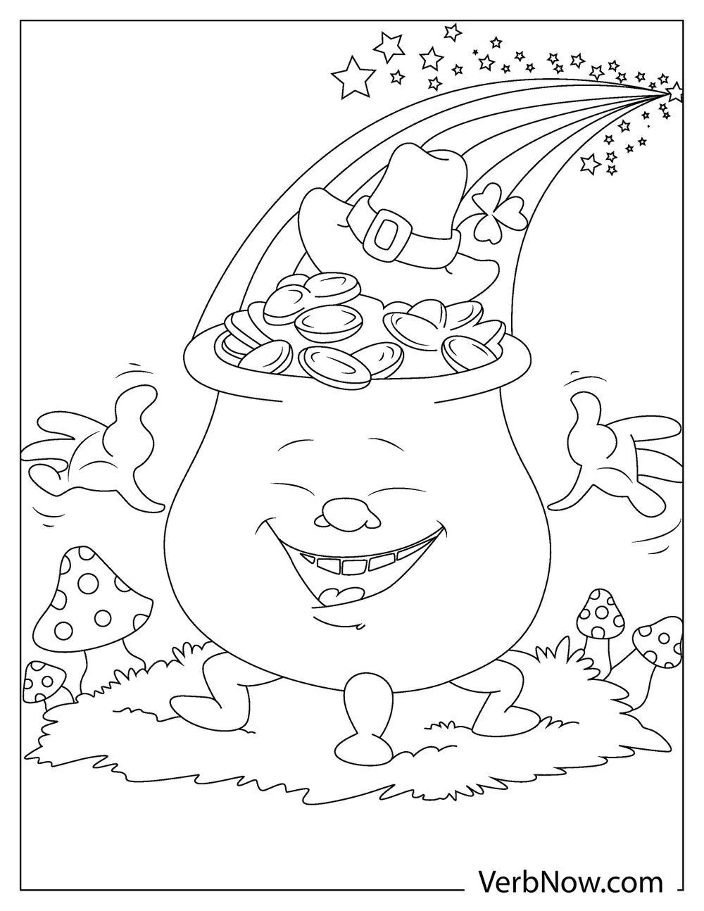 Simple pot of gold coloring page