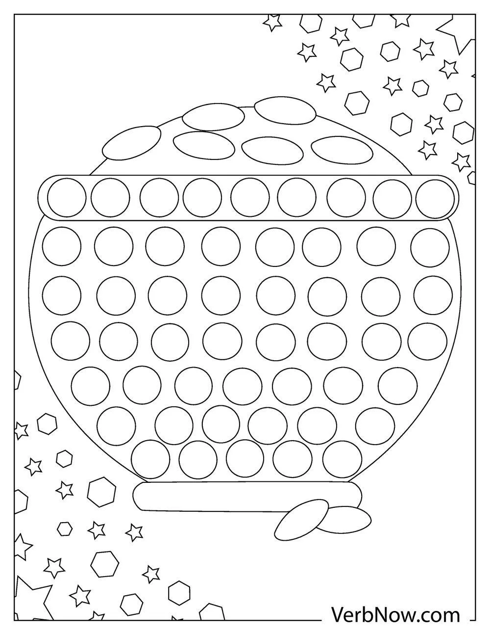 Gold coins pot coloring page for kids