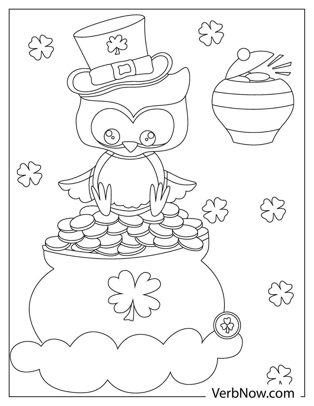 Pot of gold coloring page printable free