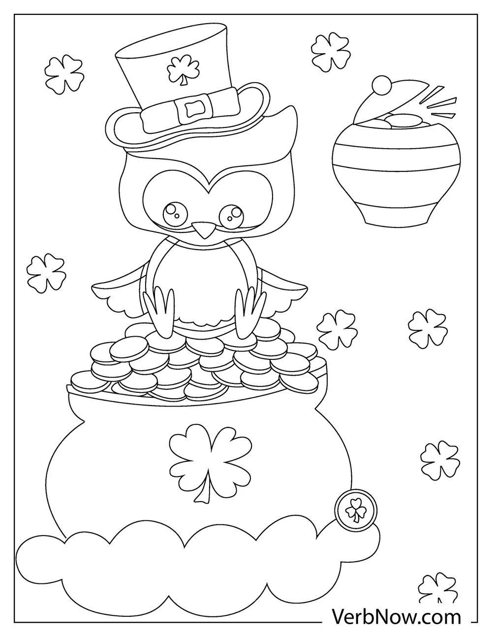 Pot of gold coloring page printable free