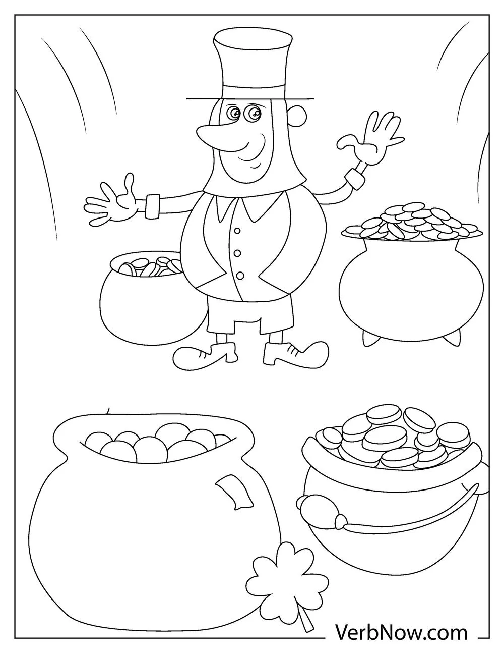 St. Patrick’s Day pot of gold coloring