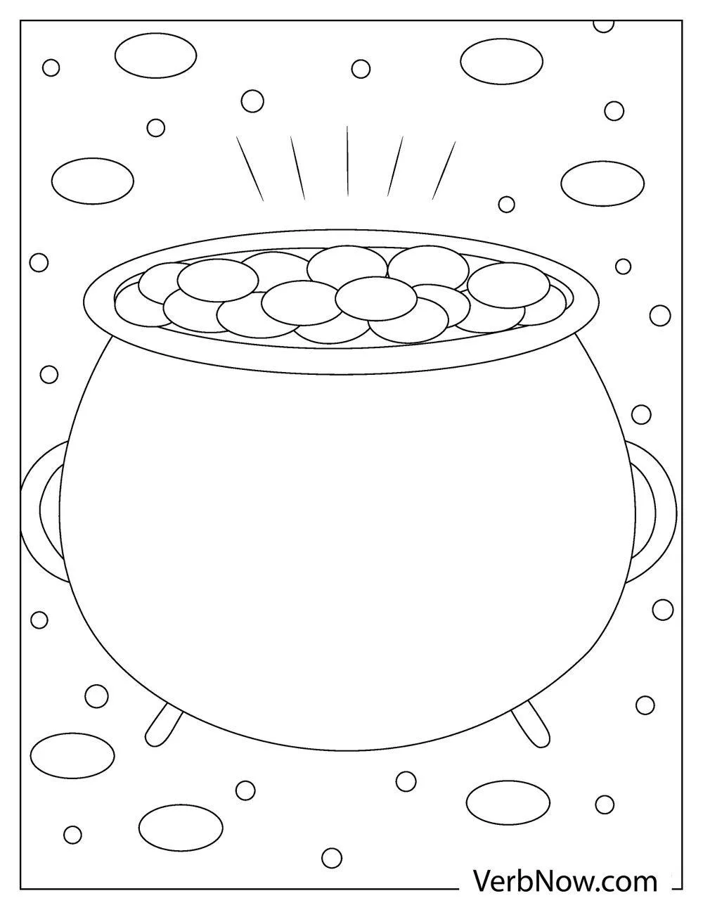 Fantasy pot of gold coloring page