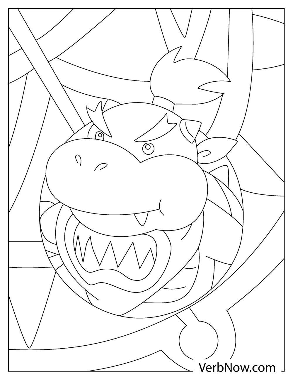 Bowser Jr. with fierce expression coloring page