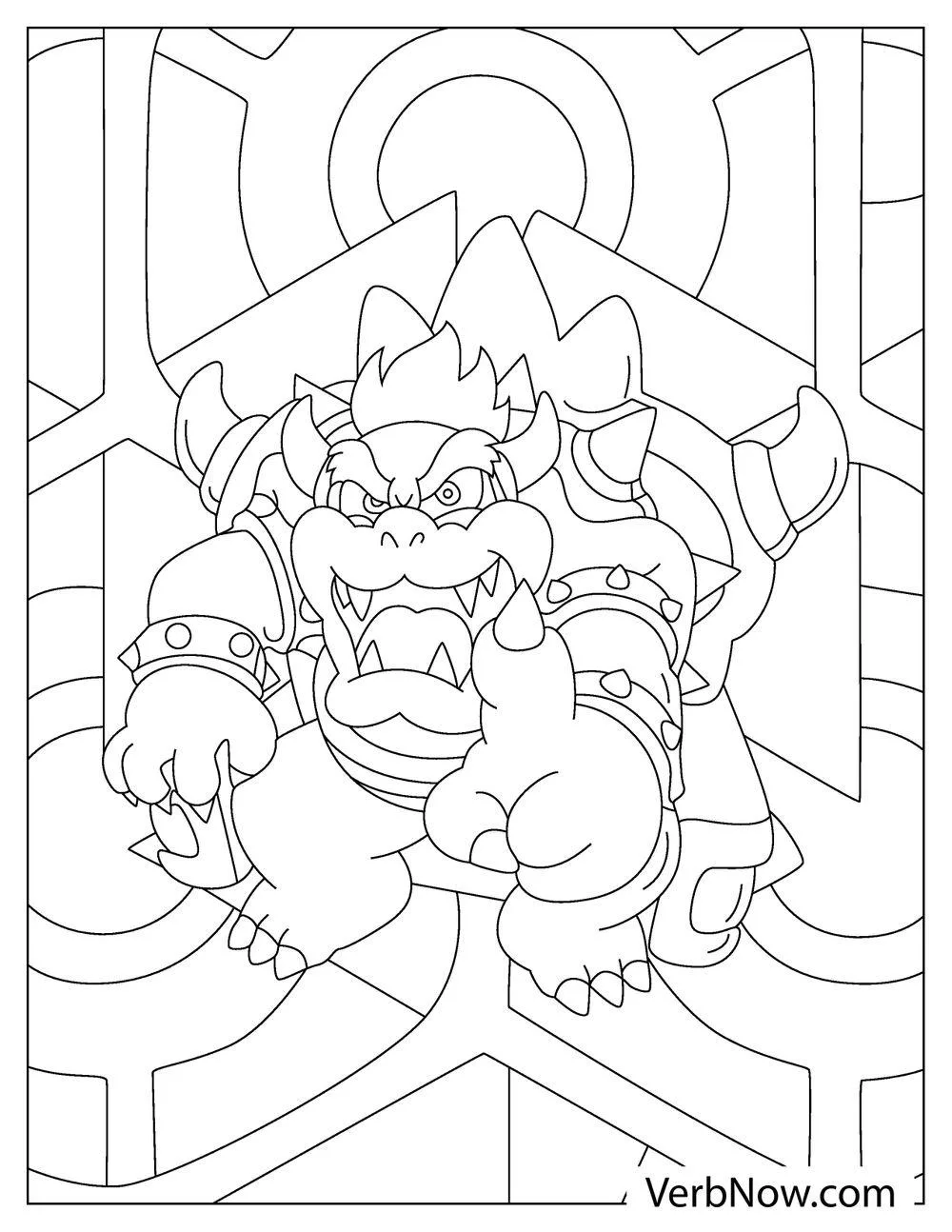 Bowser ready for action coloring page