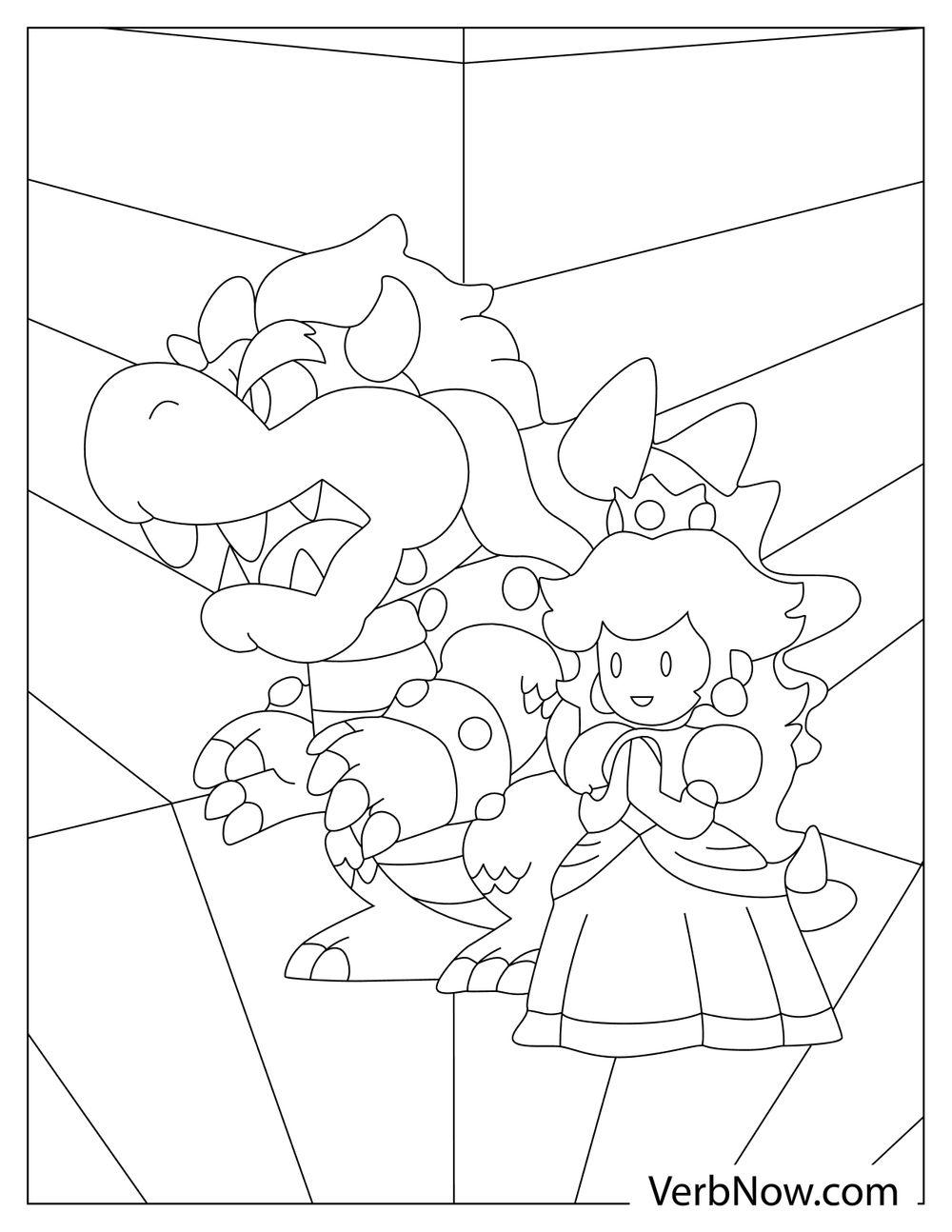 Bowser standing behind Princess Peach