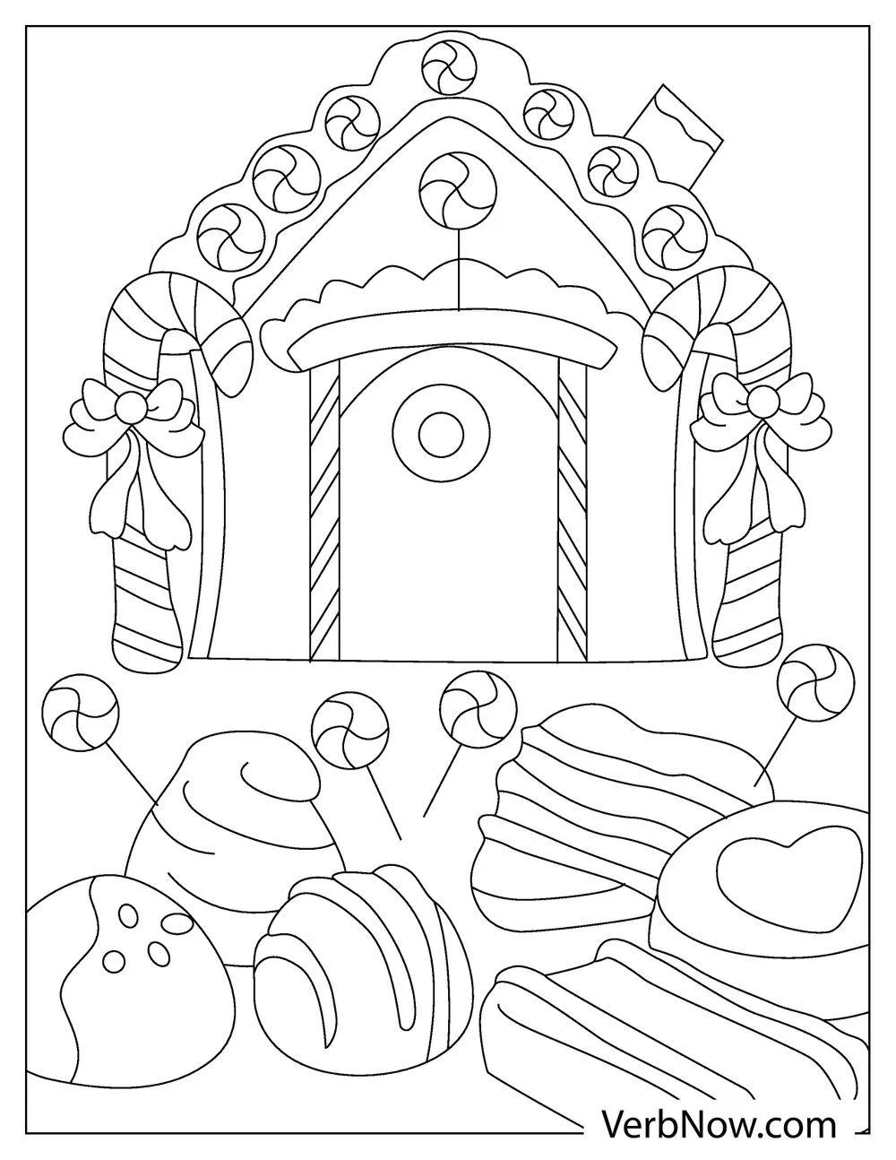 A dreamy chocolate house coloring page