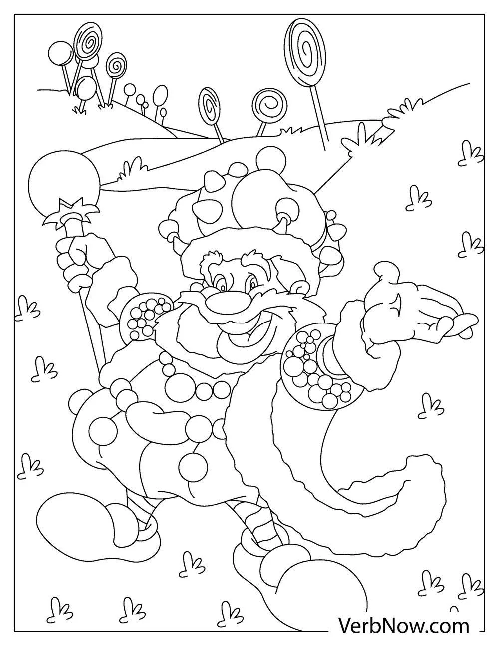 Candyland king waving joyfully coloring page