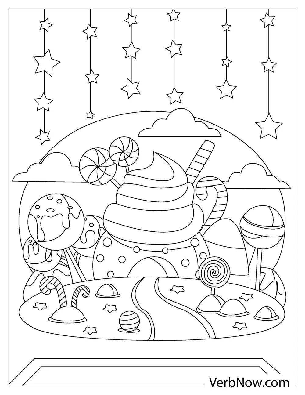 Sweet Candyland easy for kids to color
