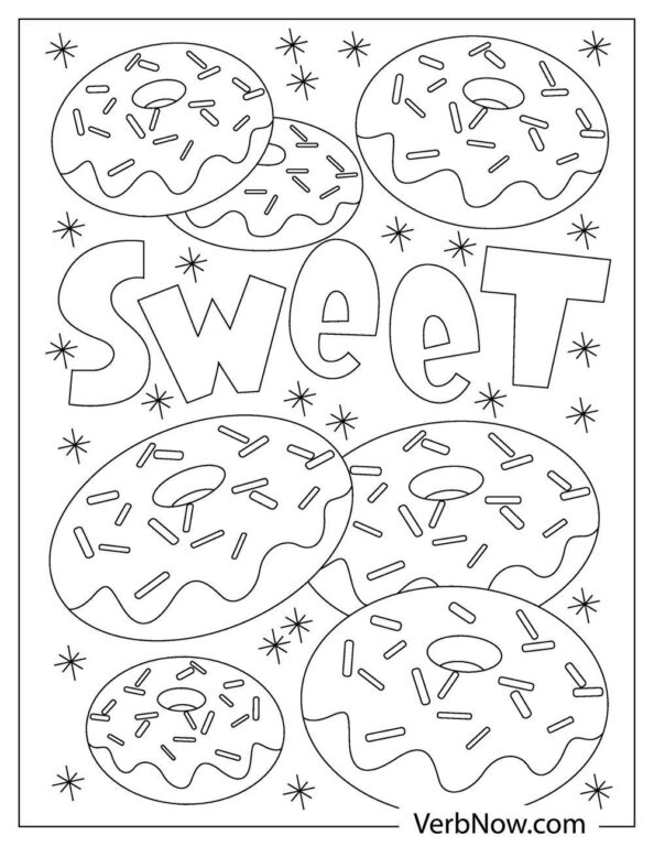 Free DONUT Coloring Pages for Download (Printable PDF)