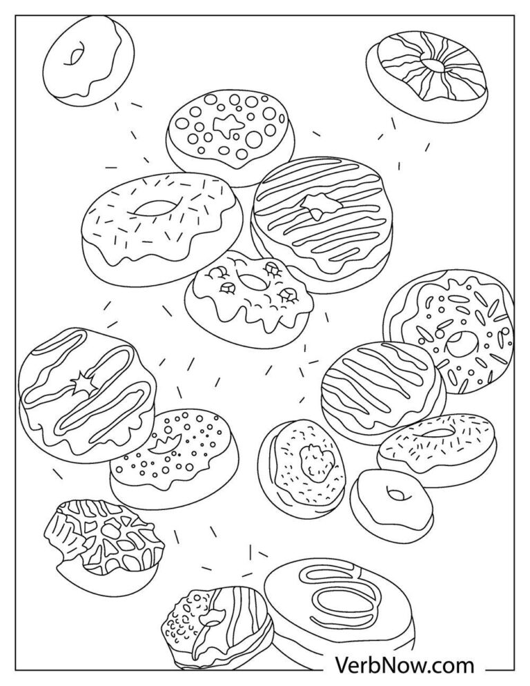 Free DONUT Coloring Pages for Download (Printable PDF)