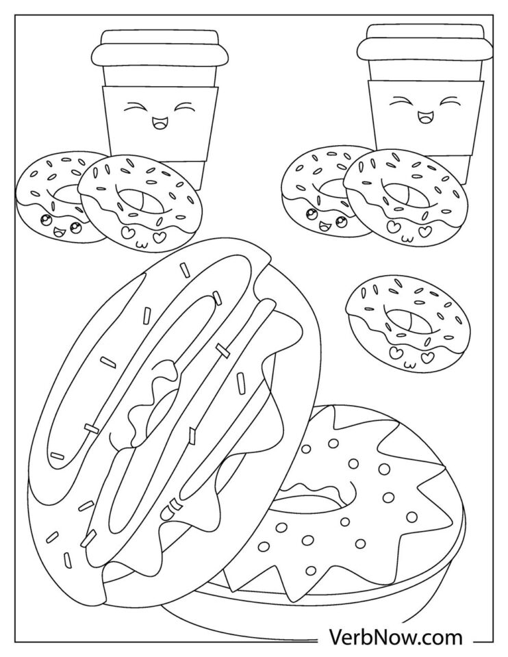 Free DONUT Coloring Pages for Download (Printable PDF)