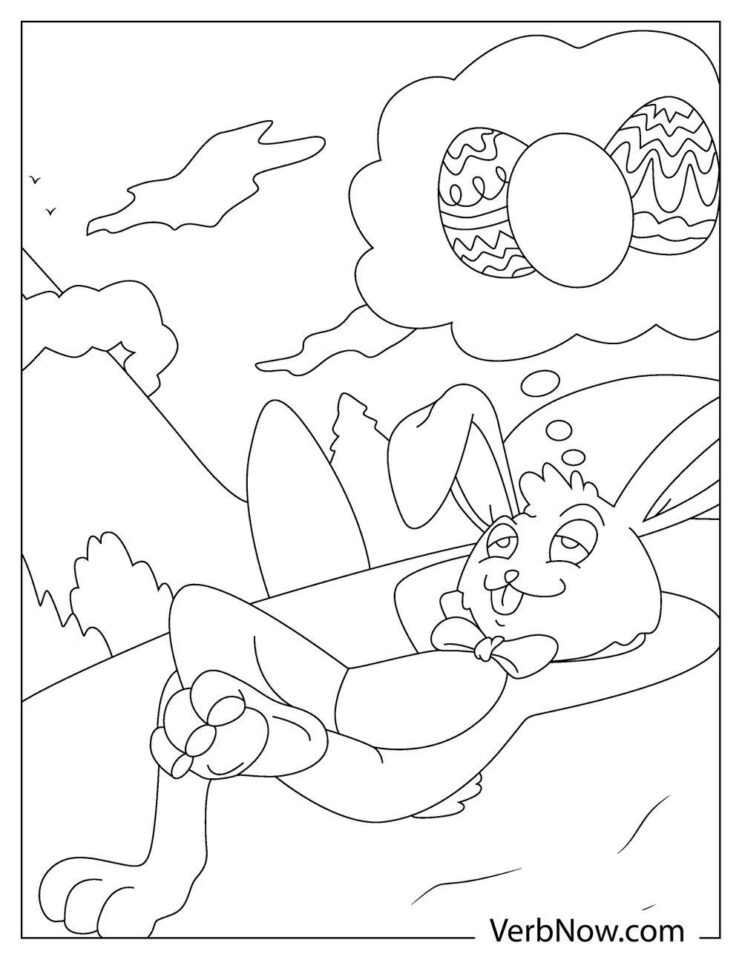 Free EASTER BUNNY Coloring Pages for Download (Printable PDF)