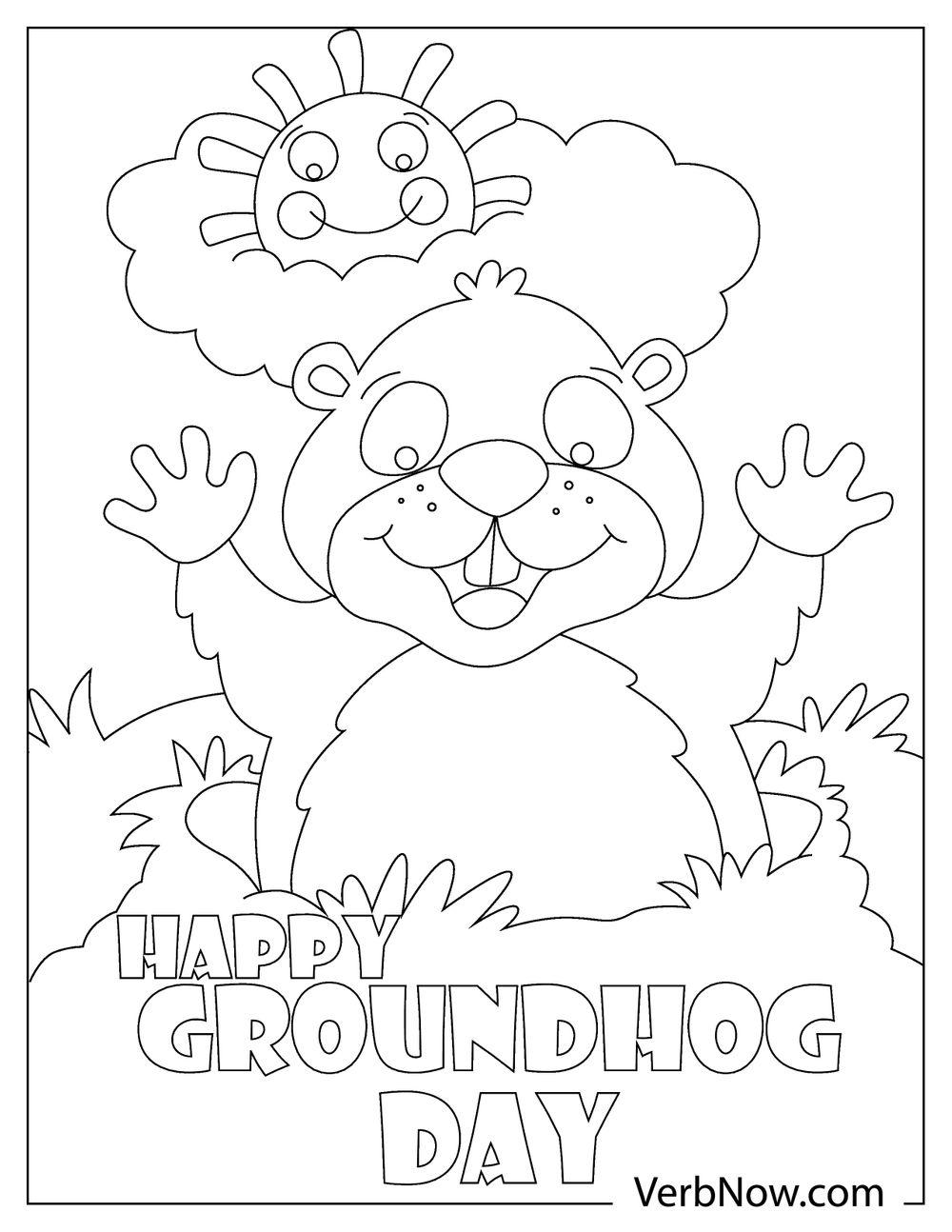 Excited groundhog welcome "Groundhog Day"