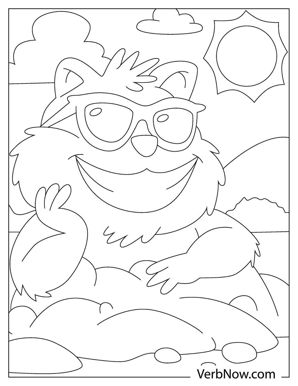 Groundhog wearing glasses under the sun