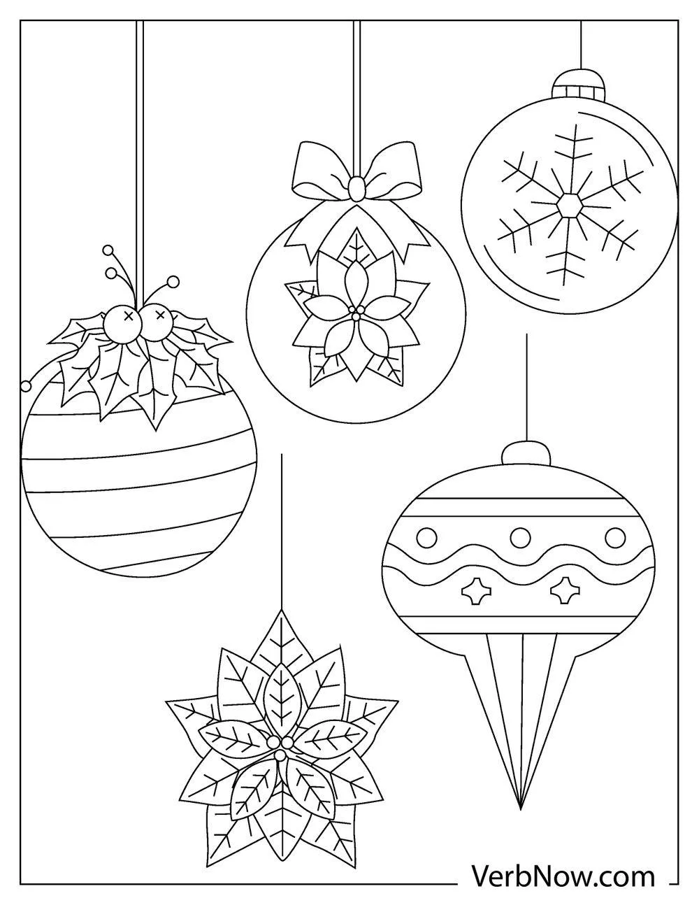 Free ORNAMENT Coloring Pages for Download (Printable PDF) Fancy holiday baubles coloring activity