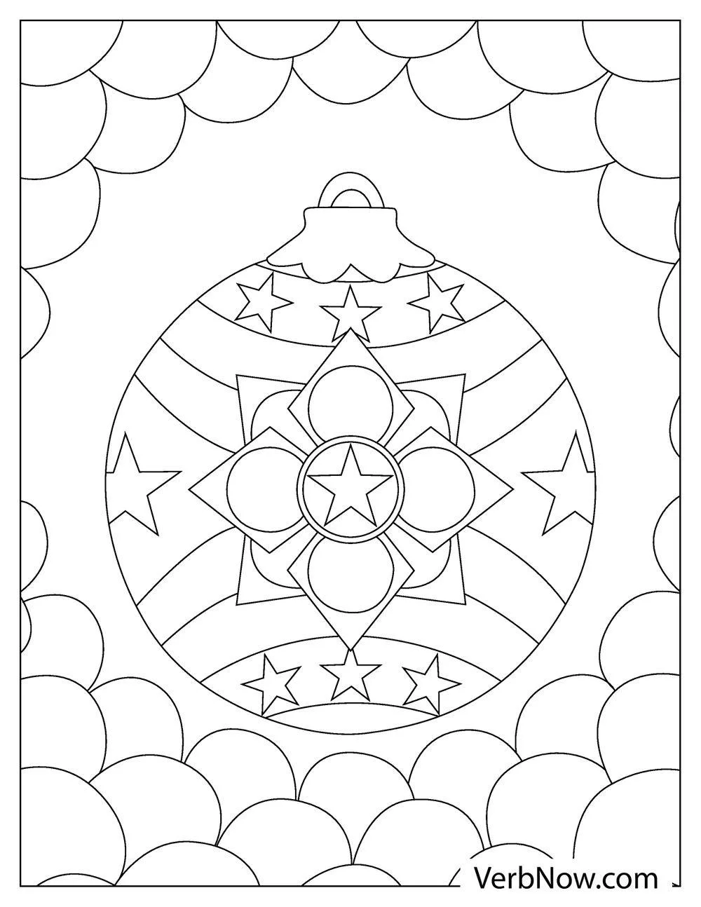 Free ORNAMENT Coloring Pages for Download (Printable PDF) Ornament with stars and swirls to color