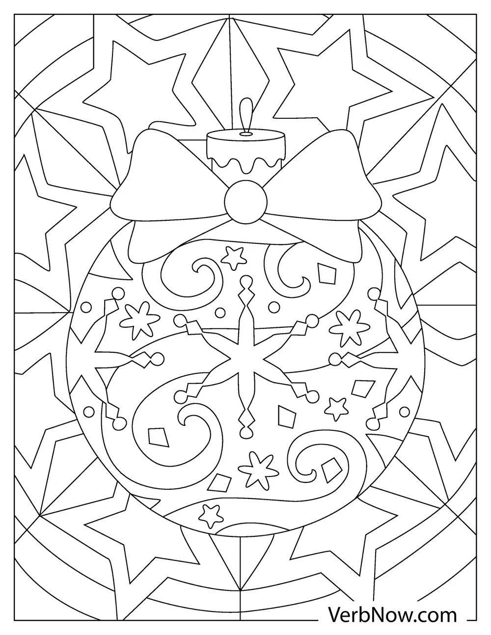 Free ORNAMENT Coloring Pages for Download (Printable PDF) Simple round ornament to color and cut out