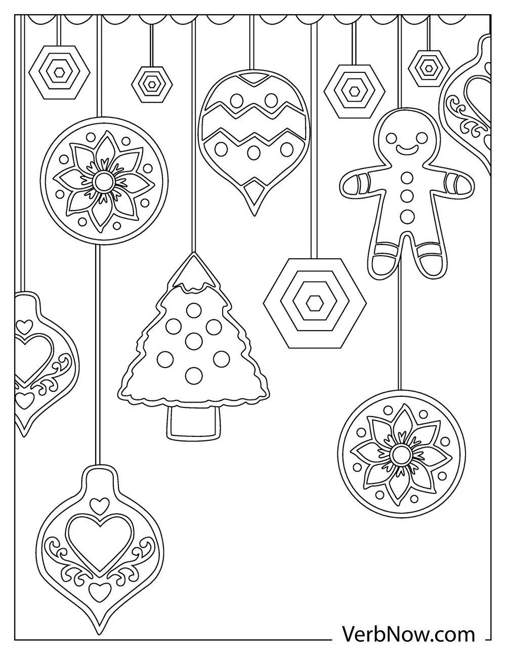 Free ORNAMENT Coloring Pages for Download (Printable PDF) Snowflake ornament coloring design for children