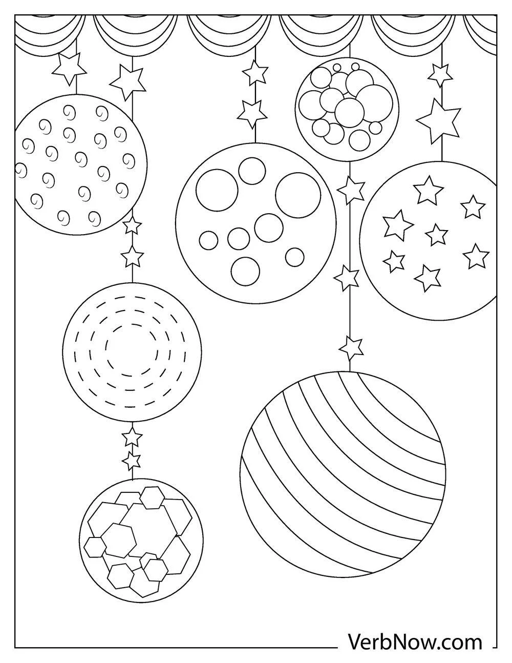 Free ORNAMENT Coloring Pages for Download (Printable PDF) Easy ornament coloring worksheet for preschool