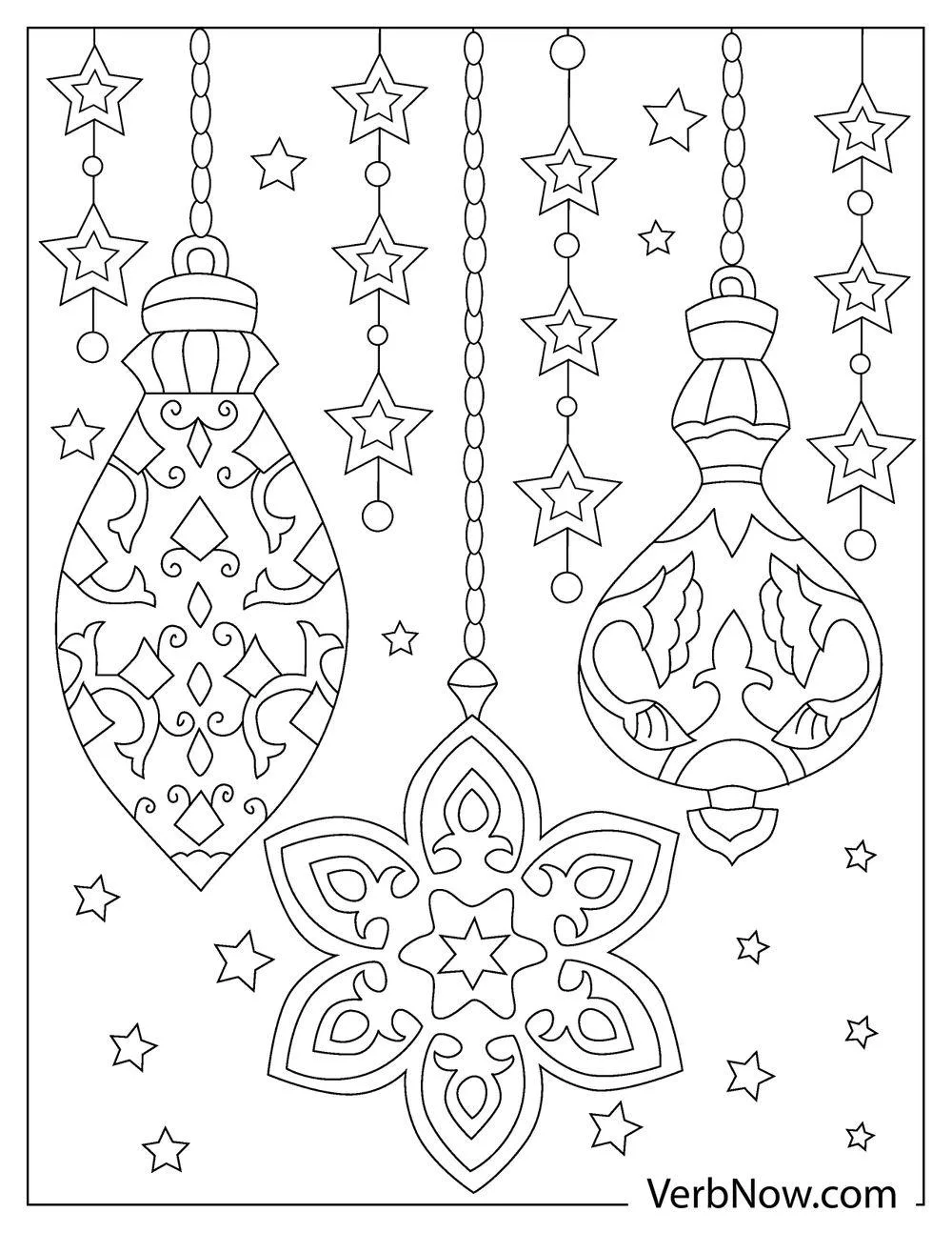 Free ORNAMENT Coloring Pages for Download (Printable PDF) Elegant ornament ball design to color
