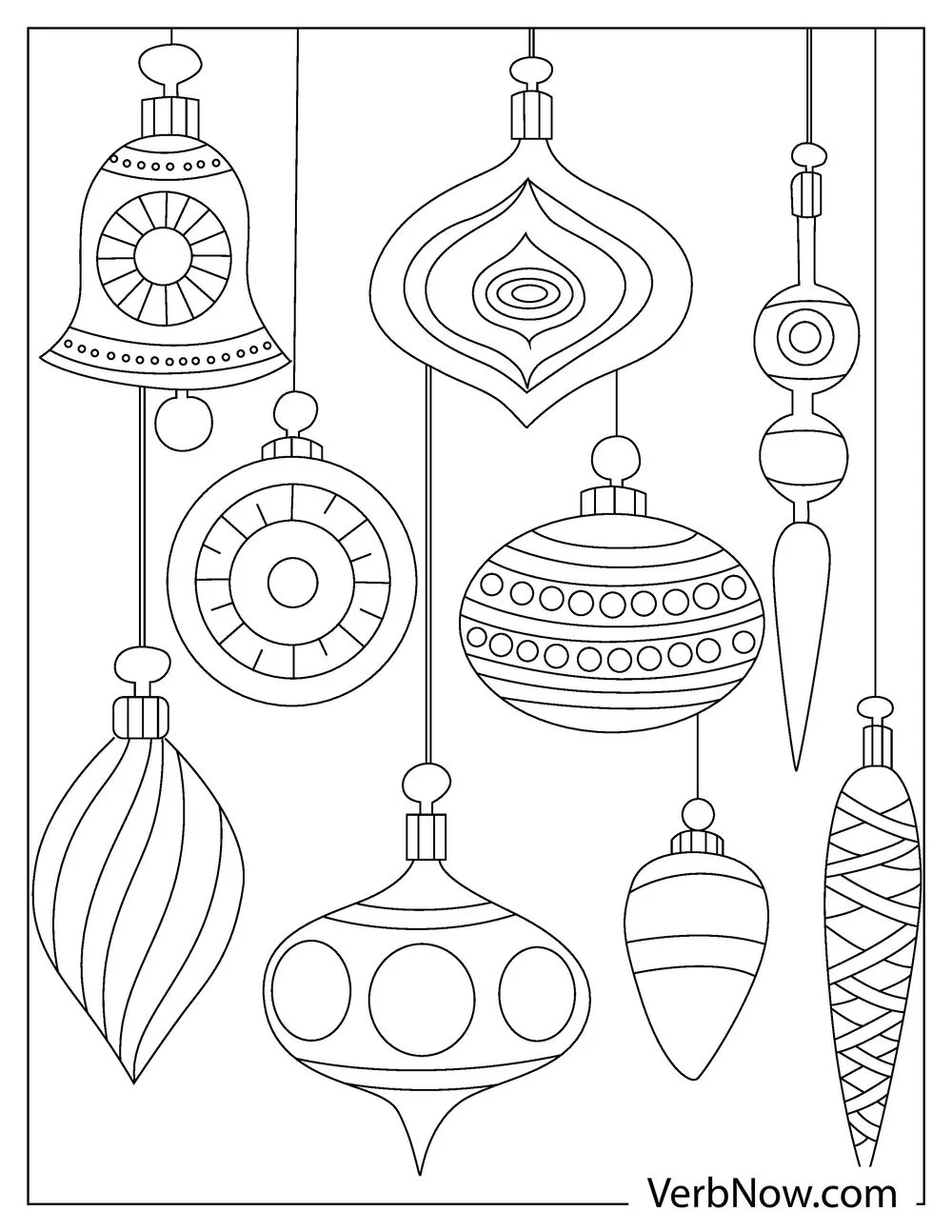 Free ORNAMENT Coloring Pages for Download (Printable PDF) Festive holiday ornament printable to color