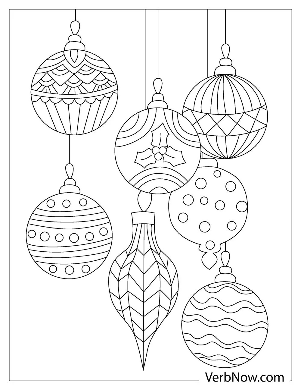 Free ORNAMENT Coloring Pages for Download (Printable PDF) Christmas ornament coloring page for kids
