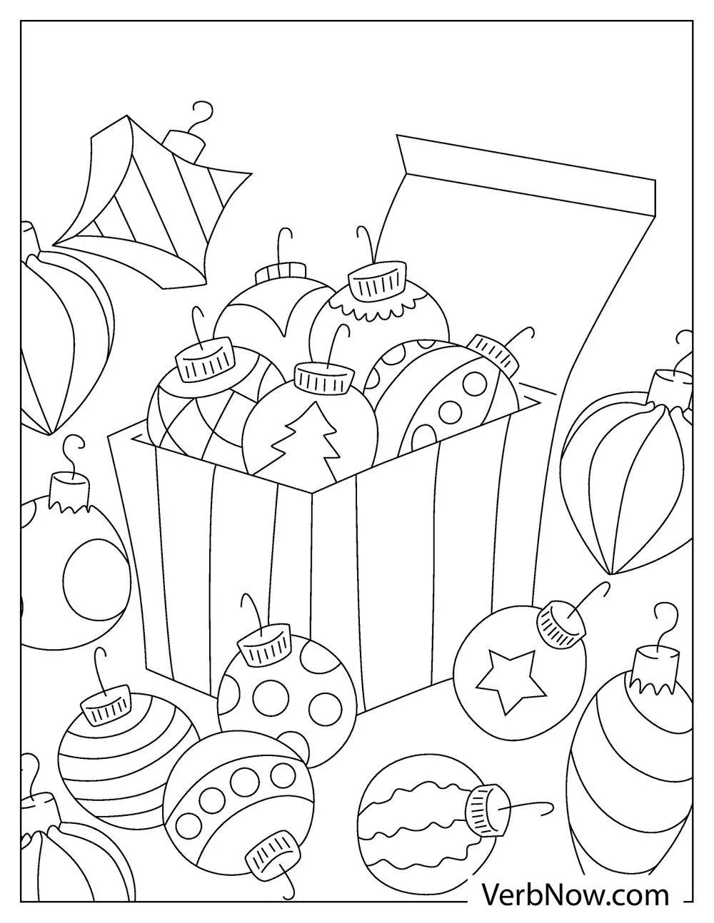 Free ORNAMENT Coloring Pages for Download (Printable PDF) Holiday ornament set coloring sheet