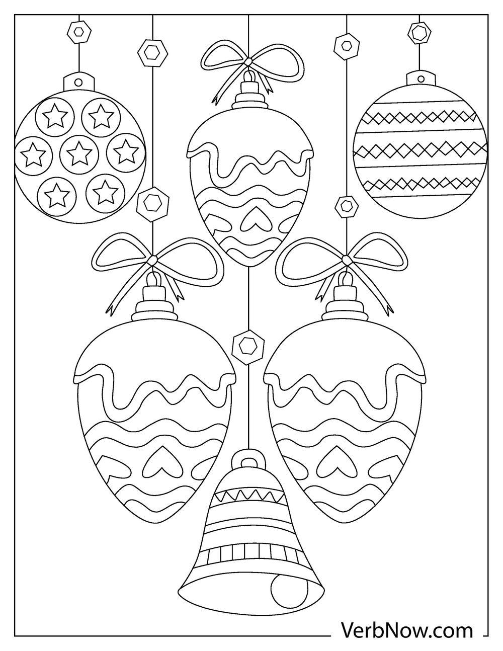 Cute smiling ornament cartoon coloring sheet