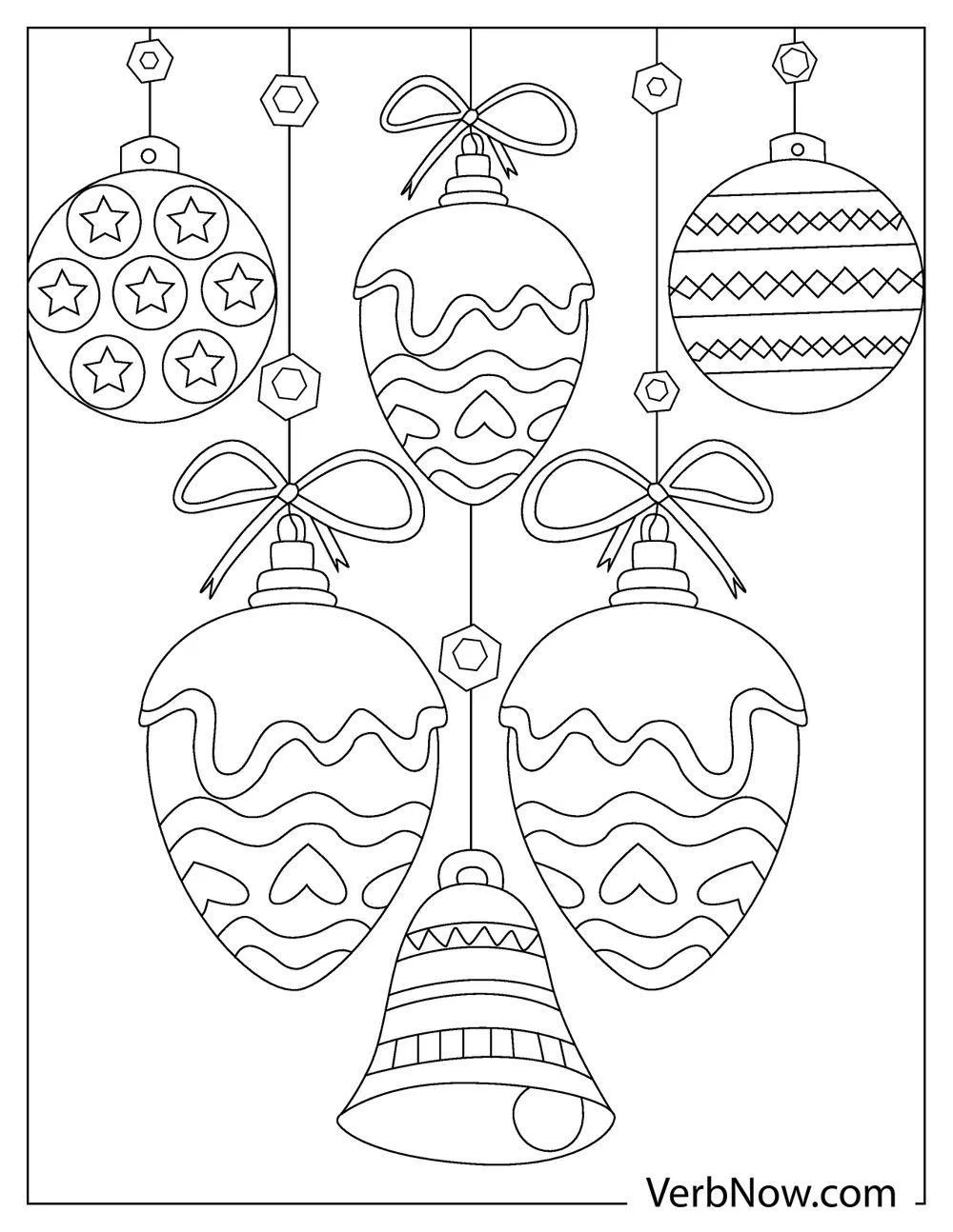 Free ORNAMENT Coloring Pages for Download (Printable PDF) Cute smiling ornament cartoon coloring sheet