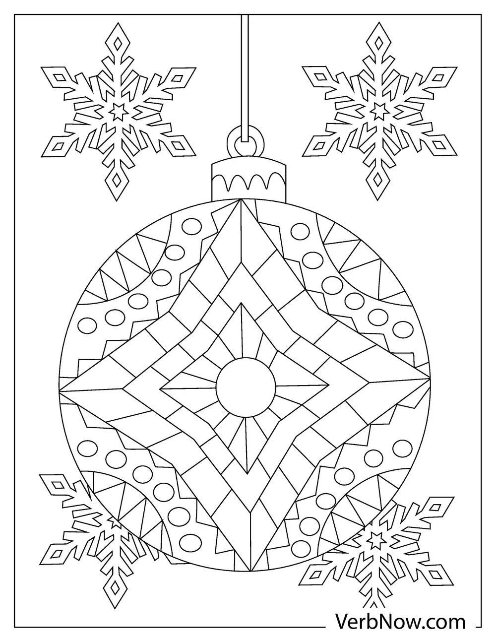 Free ORNAMENT Coloring Pages for Download (Printable PDF) Tree ornament coloring page for toddlers